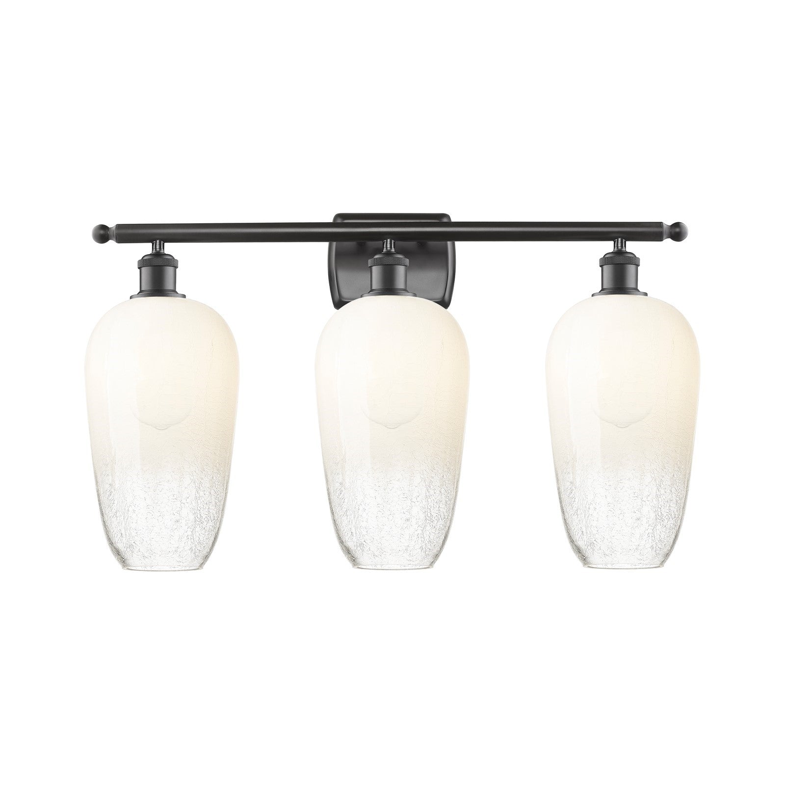 Innovations Brookhaven Flute 27in 3-Light Bath Vanity | Industrial Oil Rubbed Bronze Steel and Opal Glass | Bathroom Vanity | Model 516-3W-OB-G484-7OP