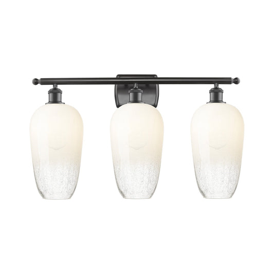 Innovations Brookhaven Flute 27in 3-Light Bath Vanity | Industrial Oil Rubbed Bronze Steel and Opal Glass | Bathroom Vanity | Model 516-3W-OB-G484-7OP