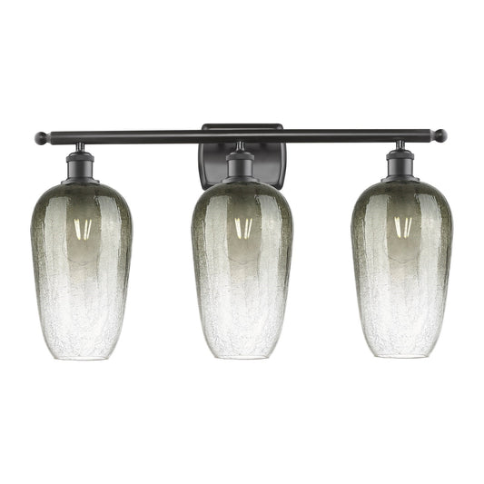 Innovations Brookhaven Flute 27in 3-Light Bath Vanity Light | Industrial Oil Rubbed Bronze and Slate Glass | Bathroom Vanity | Model 516-3W-OB-G484-7SL
