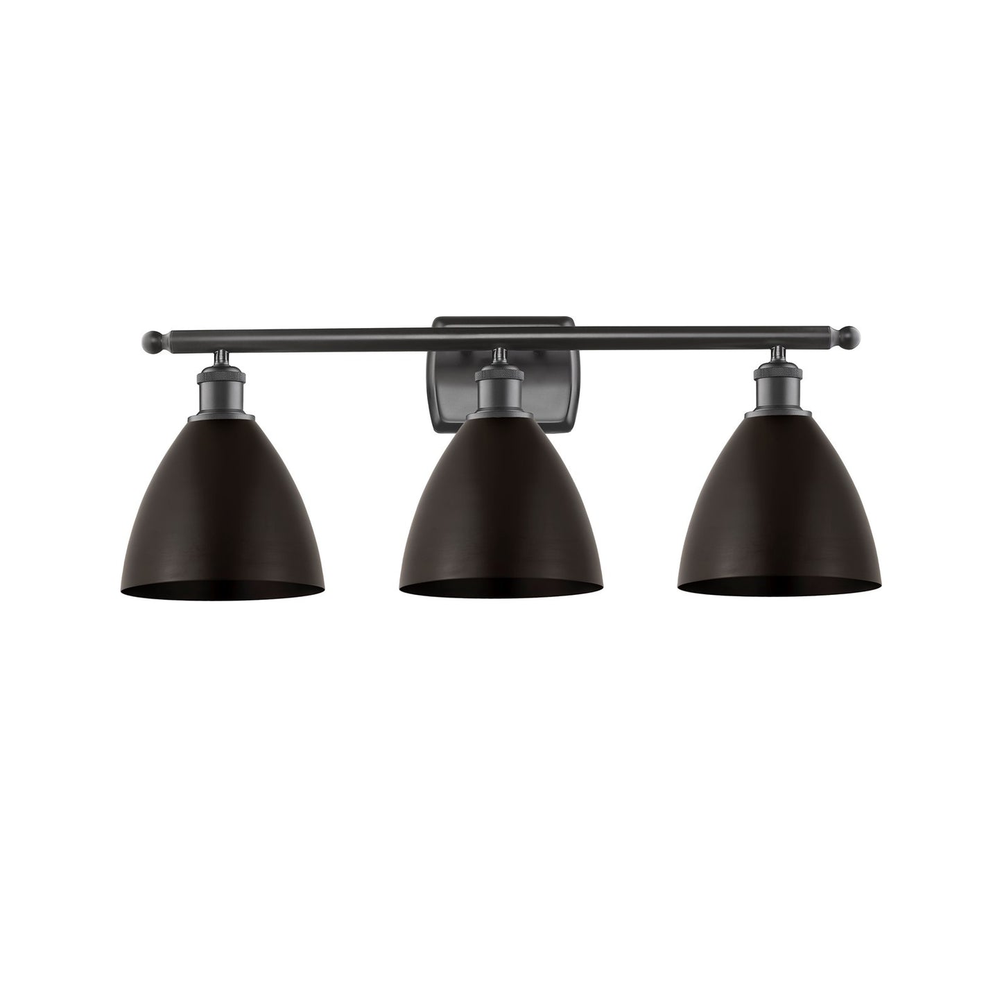 Innovations Bristol 28in 3-Light Bath Vanity | Industrial Oil Rubbed Bronze Steel and Cast Brass with Oil Rubbed Bronze Metal | Model 516-3W-OB-MBD-75-OB