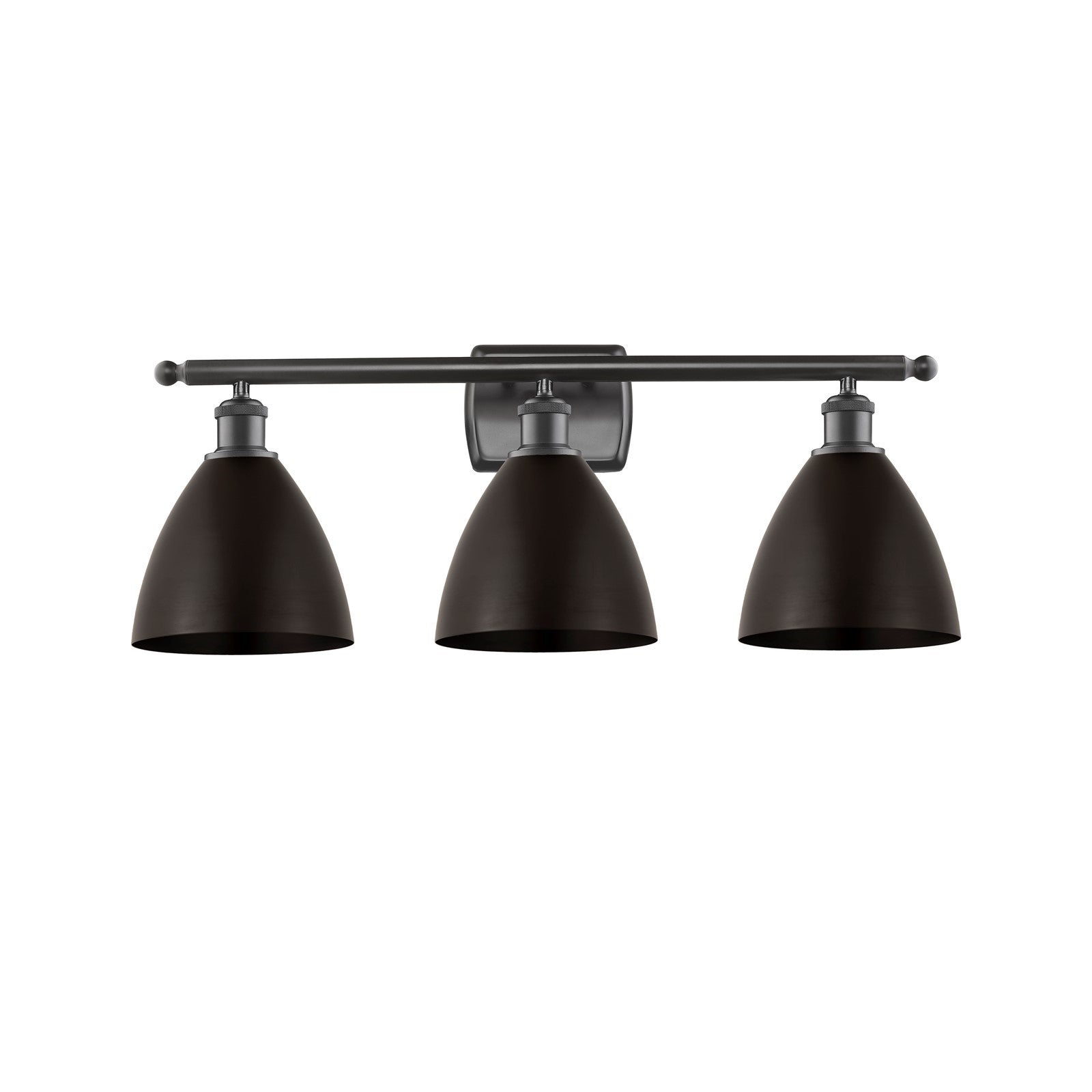 Innovations Bristol 28in 3-Light Bath Vanity Light | Industrial Oil Rubbed Bronze Steel and Cast Brass with Oil Rubbed | Model 516-3W-OB-MBD-75-OB-LED