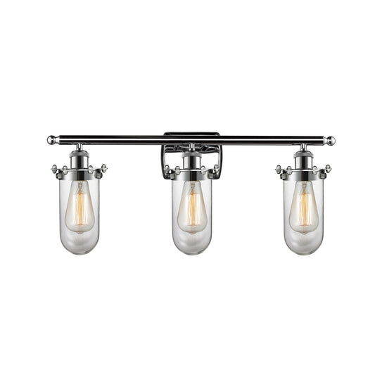 Innovations Kingsbury 24in 3-Light Bath Vanity Light | Industrial Polished Chrome and Clear Glass | Bathroom Vanity | 23.62 x | Model 516-3W-PC-CE231-CL
