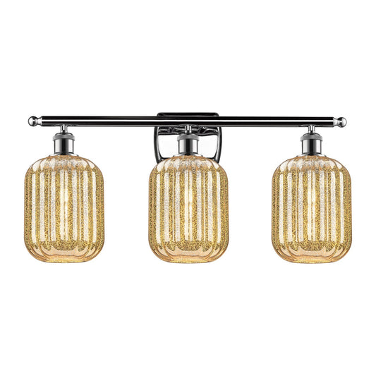 Innovations Preston Cylinder 27in 3-Light Bath Vanity | Industrial Modern Polished Chrome and Mercury Glass | Bathroom Vanity | Model 516-3W-PC-G460-7ME