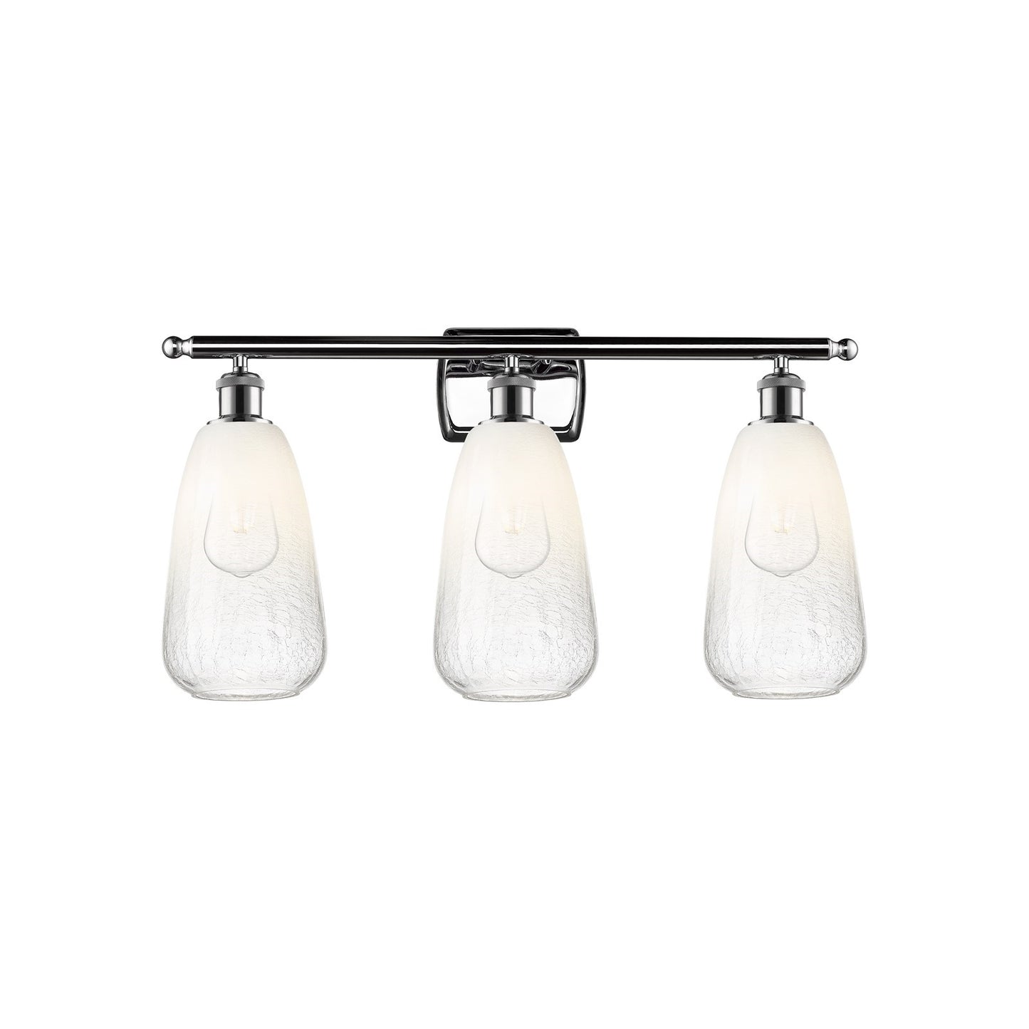 Innovations Brookhaven Almond 26in 3-Light Bath Vanity Light | Industrial Modern Polished Chrome and Opal Glass | Bathroom | Model 516-3W-PC-G480-6OP