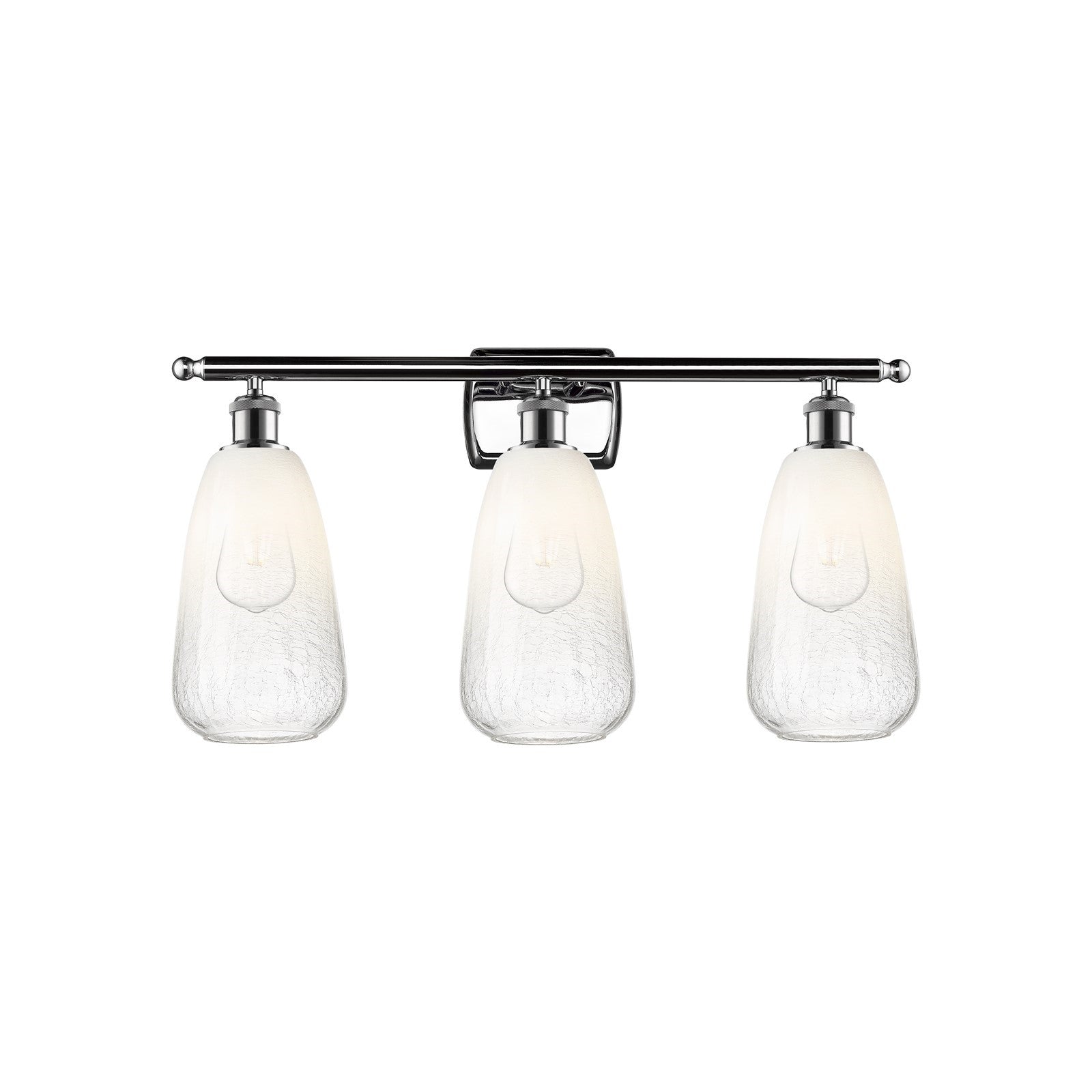 Innovations Brookhaven Almond 26in 3-Light Bath Vanity Light | Industrial Modern Polished Chrome and Opal Glass | Bathroom | Model 516-3W-PC-G480-6OP