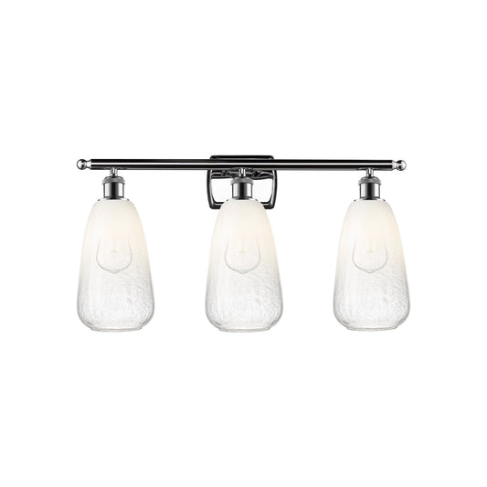 Innovations Brookhaven Almond 26in 3-Light Bath Vanity Light | Industrial Modern Polished Chrome and Opal Glass | Bathroom | Model 516-3W-PC-G480-6OP