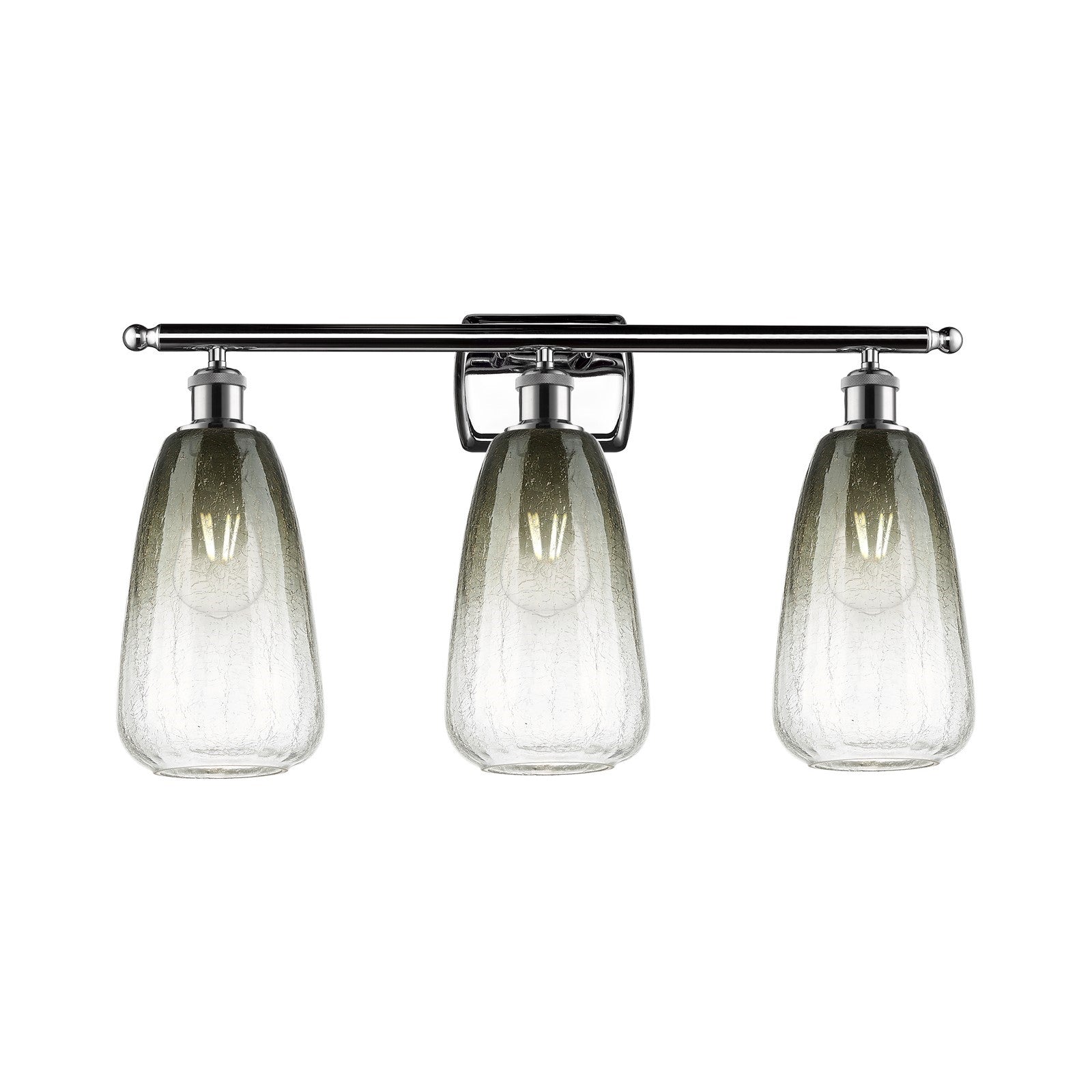 Innovations Brookhaven Almond 26in 3-Light Bath Vanity Light | Industrial Polished Chrome and Slate Glass | Bathroom Vanity | Model 516-3W-PC-G480-6SL