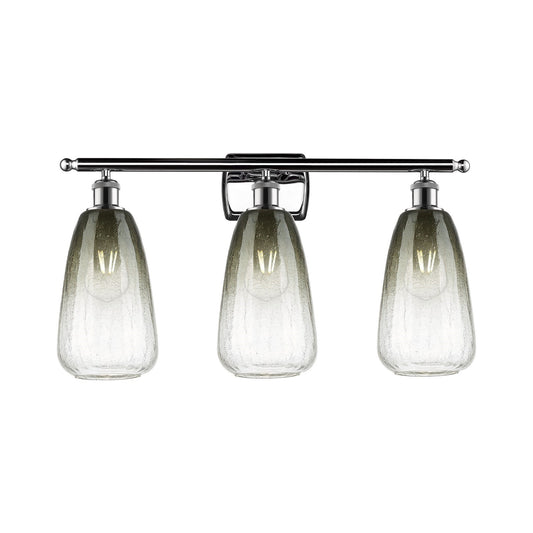 Innovations Brookhaven Almond 26in 3-Light Bath Vanity Light | Industrial Polished Chrome and Slate Glass | Bathroom Vanity | Model 516-3W-PC-G480-6SL