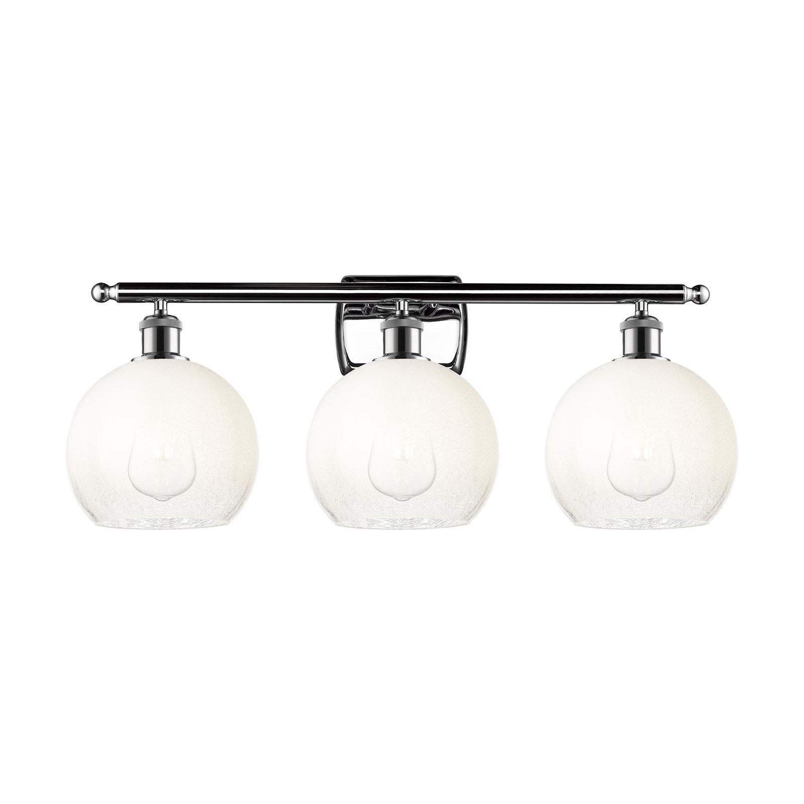 Innovations Brookhaven Globe 28in 3-Light Bath Vanity Light | Industrial Polished Chrome and Opal Glass | Bathroom Vanity | Model 516-3W-PC-G483-8OP