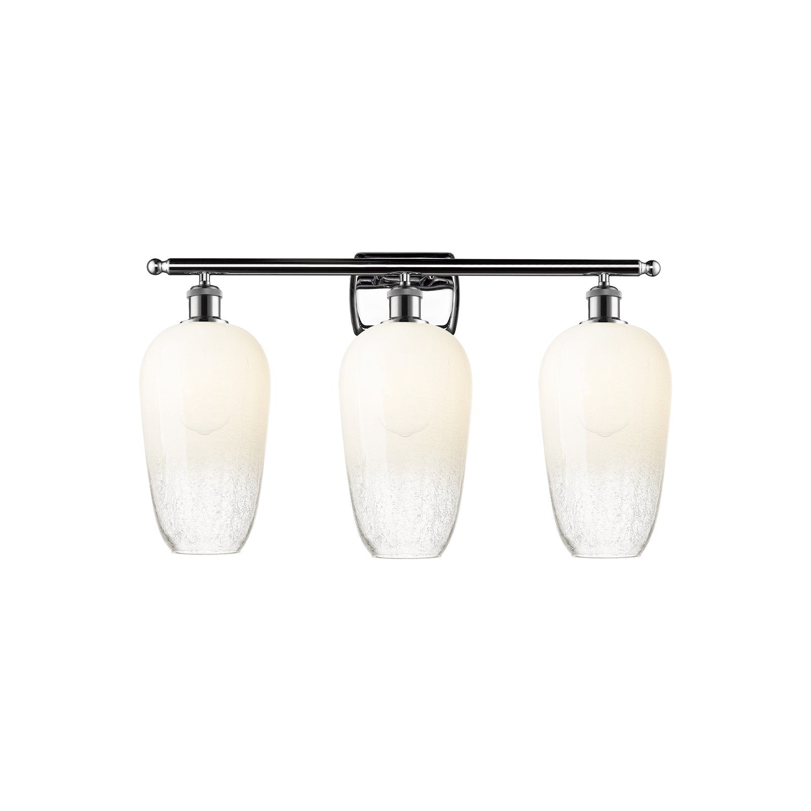 Innovations Brookhaven Flute 27in 3-Light Bath Vanity | Industrial Modern Contempo Polished Chrome Steel and Opal Glass | Model 516-3W-PC-G484-7OP