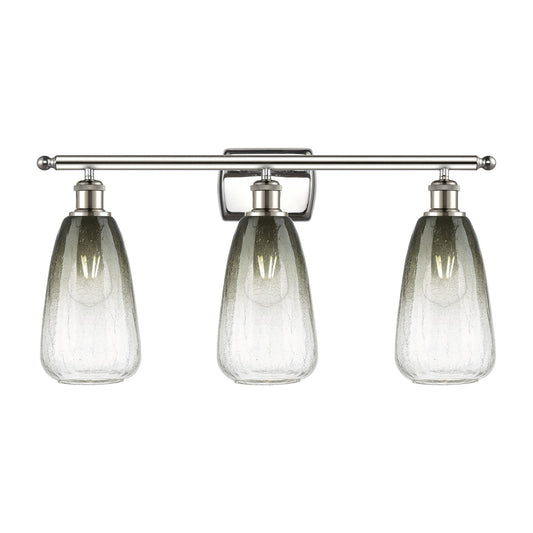 Innovations Brookhaven Almond 26in 3-Light Bath Vanity Light | Industrial Polished Nickel and Slate Glass | Bathroom Vanity | Model 516-3W-PN-G480-6SL