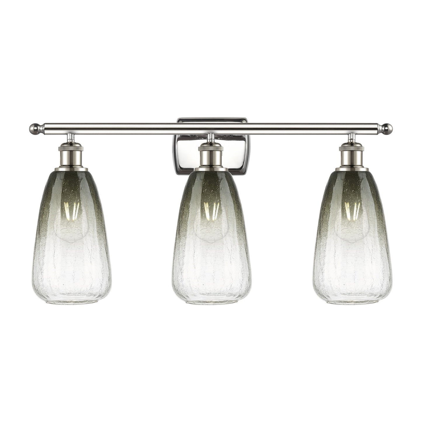 Innovations Brookhaven Almond 26in 3-Light Bath Vanity Light | Industrial Polished Nickel and Slate Glass | Bathroom Vanity | Model 516-3W-PN-G480-6SL