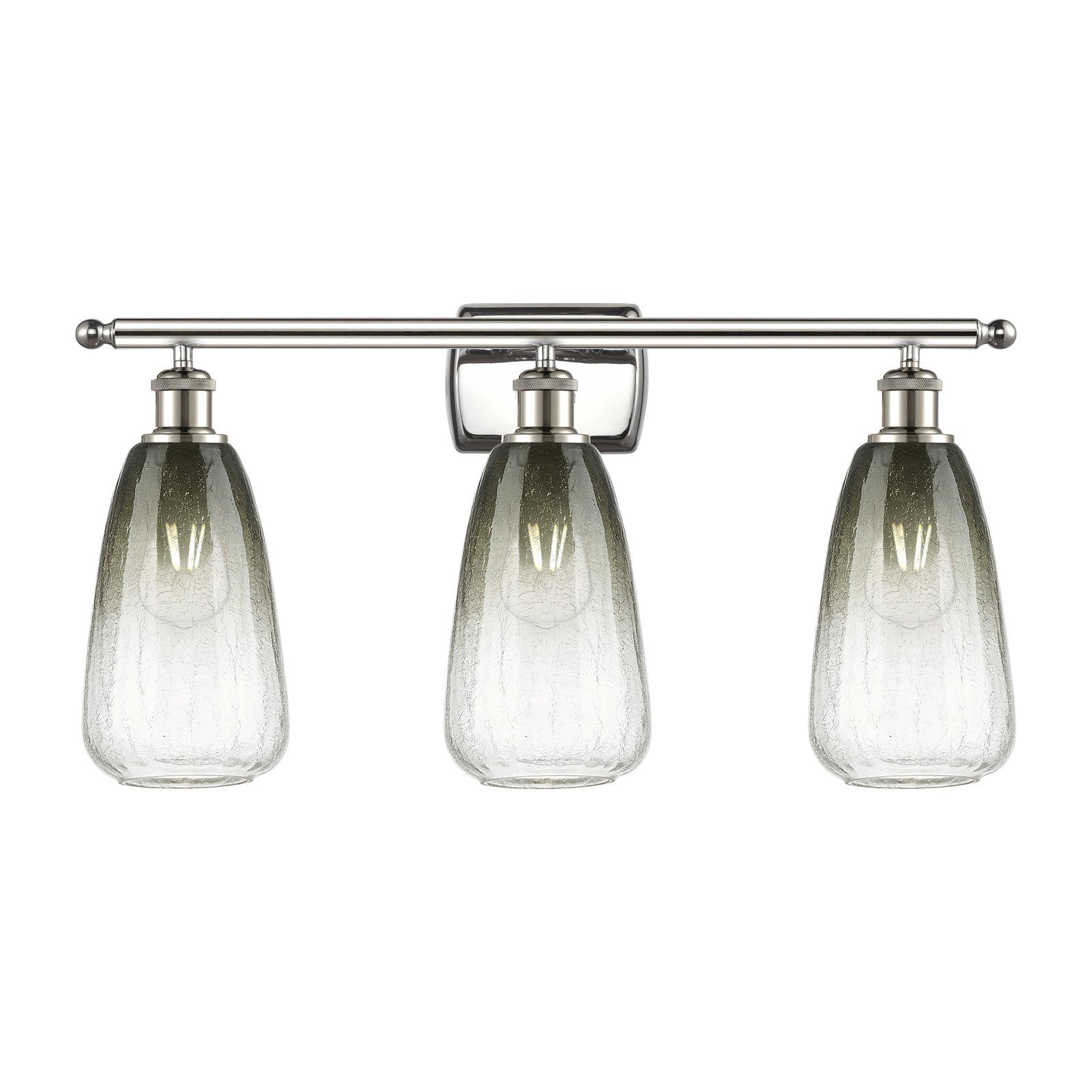 Innovations Brookhaven Almond 26in 3-Light Bath Vanity Light | Industrial Polished Nickel and Slate Glass | Bathroom Vanity | Model 516-3W-PN-G480-6SL