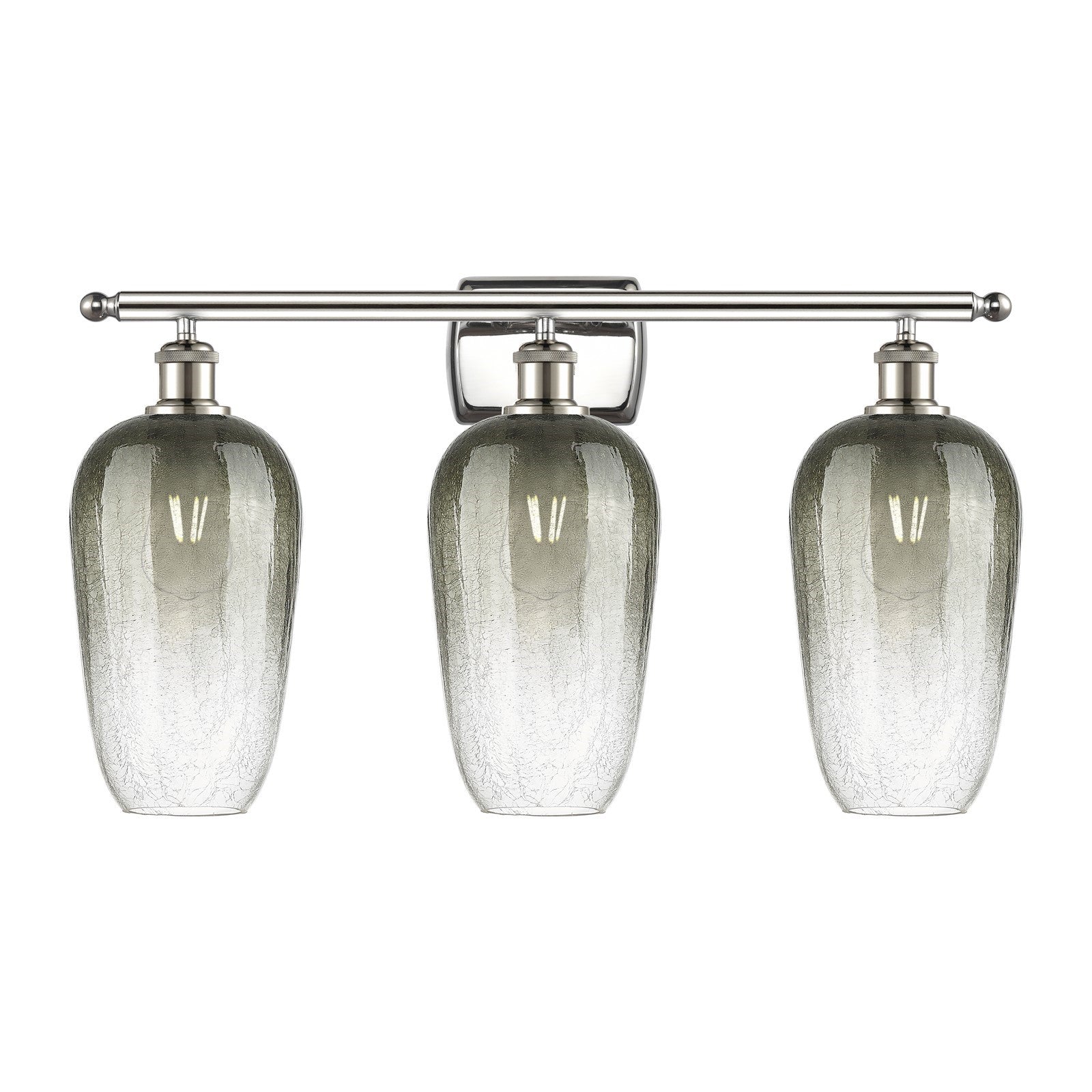 Innovations Brookhaven Flute 27in 3-Light Bath Vanity | Industrial Modern Polished Nickel and Slate Glass | Bathroom Vanity | Model 516-3W-PN-G484-7SL