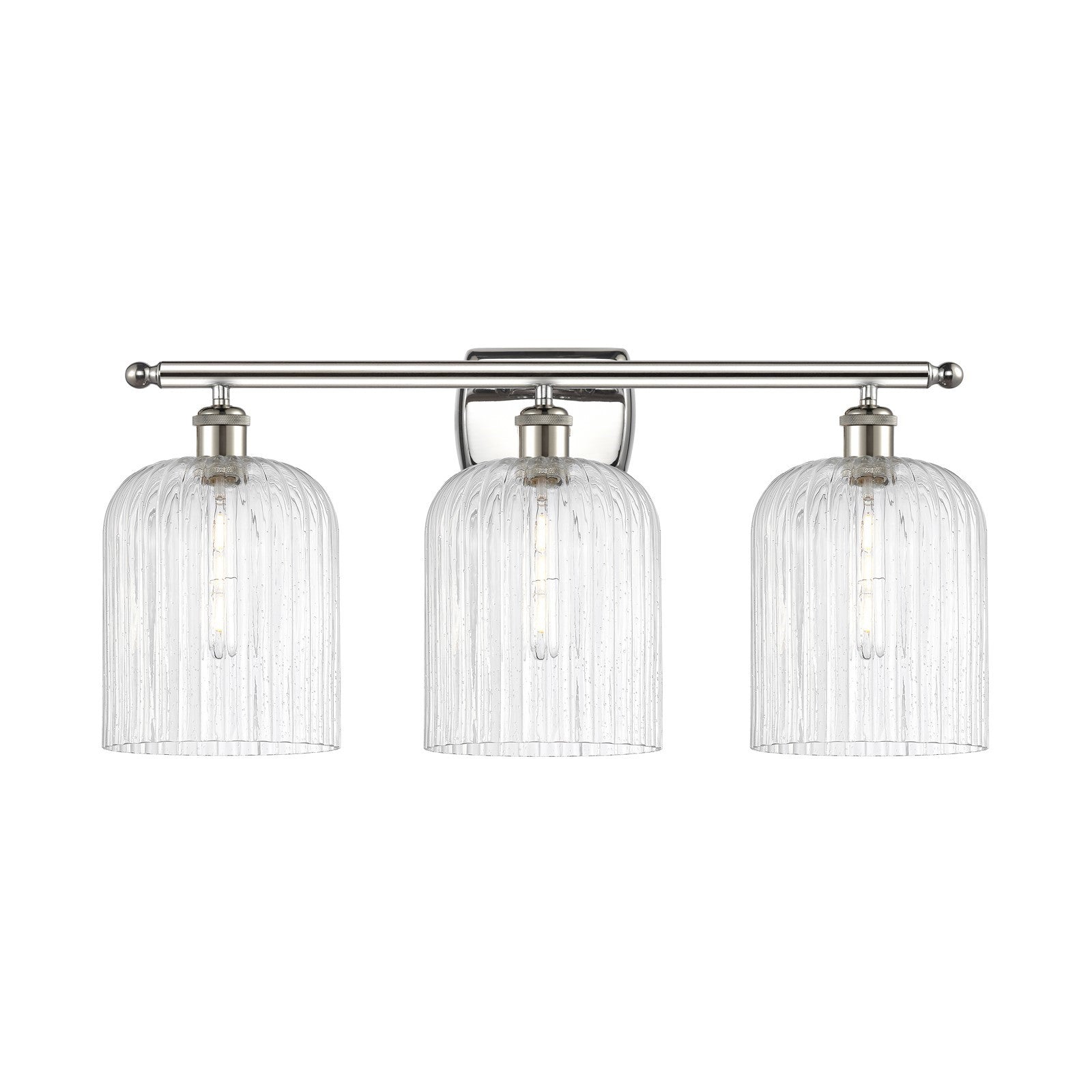 Innovations Bridal Veil 25in 3-Light Bath Vanity Light | Art Nouveau Polished Nickel and Seedy Ribbed Glass | Bathroom & | Model 516-3W-PN-G559-8SDY
