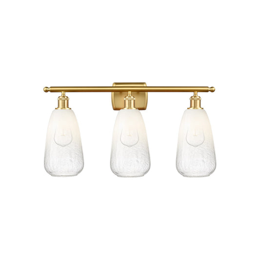 Innovations Brookhaven Almond 26in 3-Light Bath Vanity Light | Industrial Modern Contempo Satin Gold Steel and Opal Glass | Model 516-3W-SG-G480-6OP
