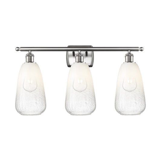 Innovations Brookhaven Almond 26in 3-Light Bath Vanity Light | Industrial Brushed Satin Nickel and Opal Glass | Bathroom Vanity | Model 516-3W-SN-G480-6OP