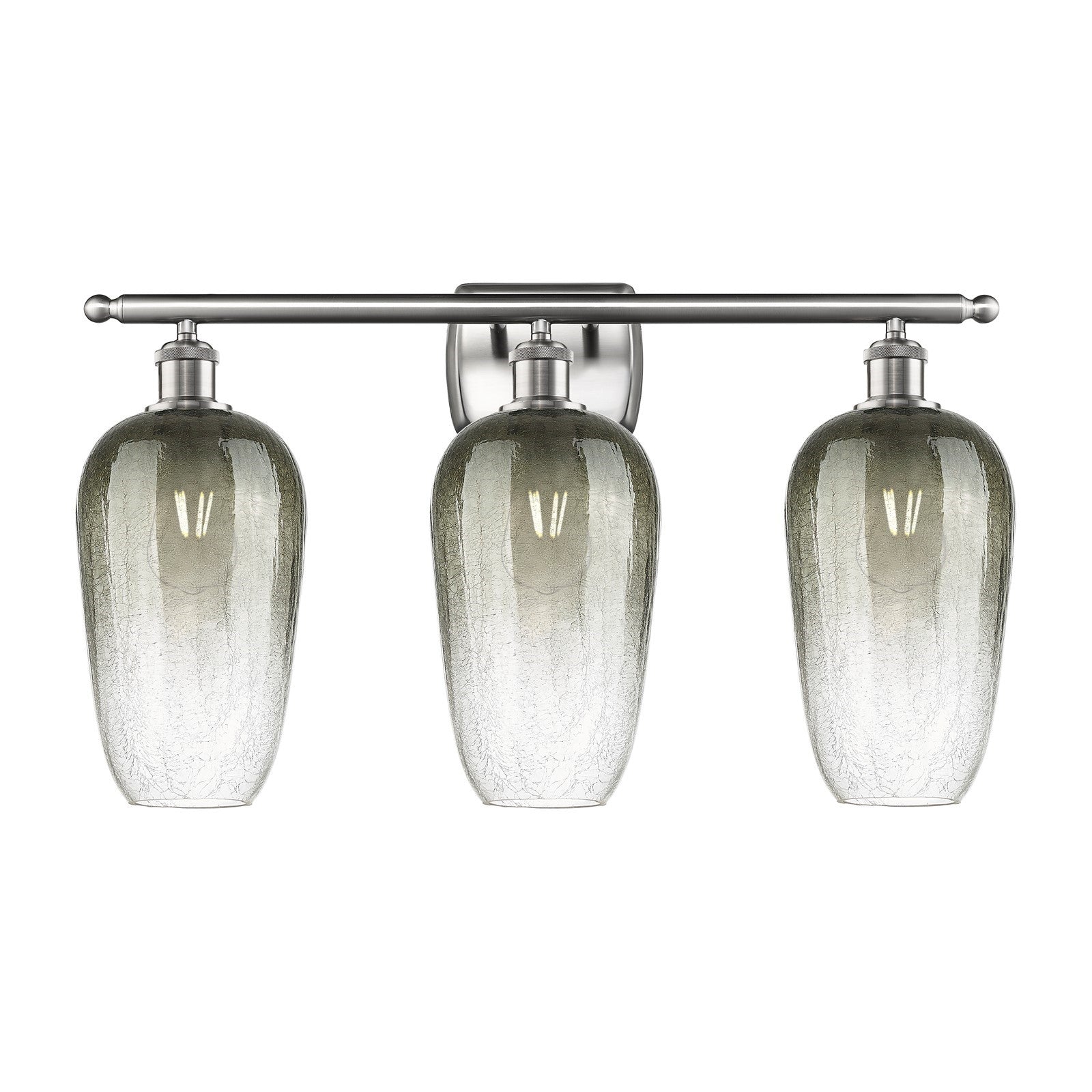 Innovations Brookhaven Flute 27in 3-Light Bath Vanity Light | Industrial Brushed Satin Nickel and Slate Glass | Bathroom Vanity | Model 516-3W-SN-G484-7SL