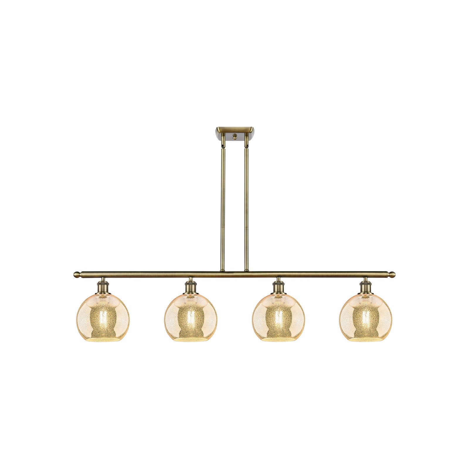 Innovations Athens 48in 4-Light Island Light | Industrial Antique Brass and Mercury Glass | Kitchen Island & Dining Room | 48 x | Model 516-4I-AB-G128-8