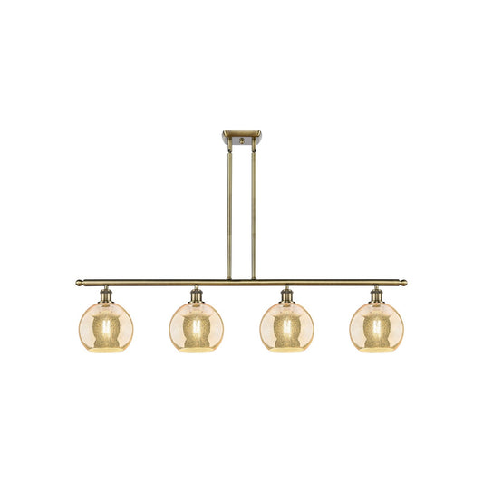Innovations Athens 48in 4-Light Island Light | Industrial Antique Brass and Mercury Glass | Kitchen Island & Dining Room | 48 x | Model 516-4I-AB-G128-8