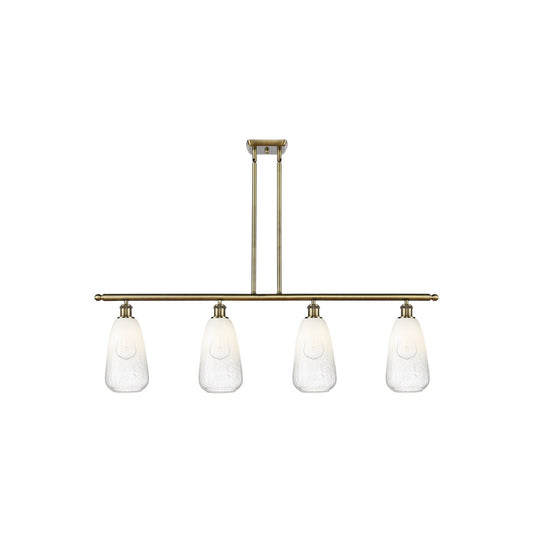Innovations Brookhaven Almond 48in 4-Light Island Light | Industrial Antique Brass Steel and Opal Glass | Kitchen Island | 48 x | Model 516-4I-AB-G480-6OP