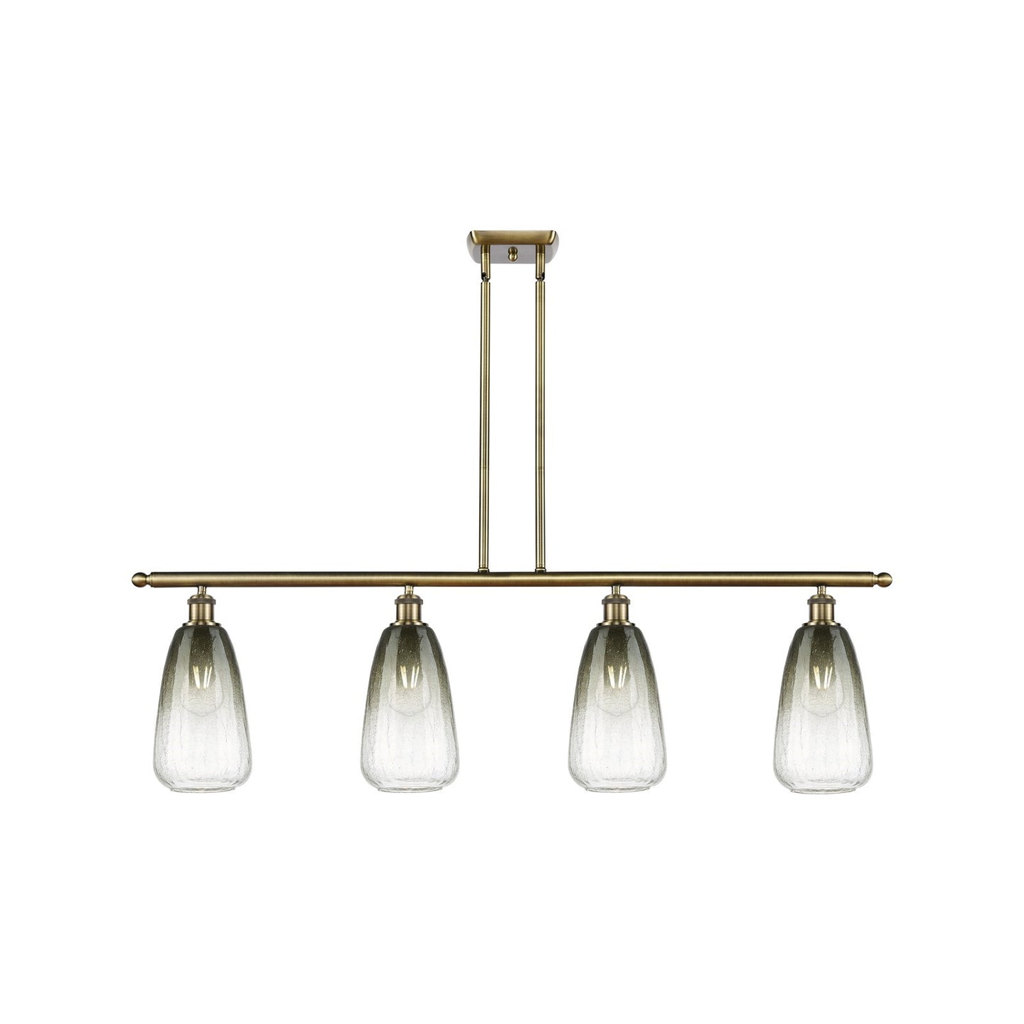 Innovations Brookhaven Almond 48in 4-Light Island Light | Industrial Antique Brass Steel and Slate Glass | Kitchen Island | 48 | Model 516-4I-AB-G480-6SL