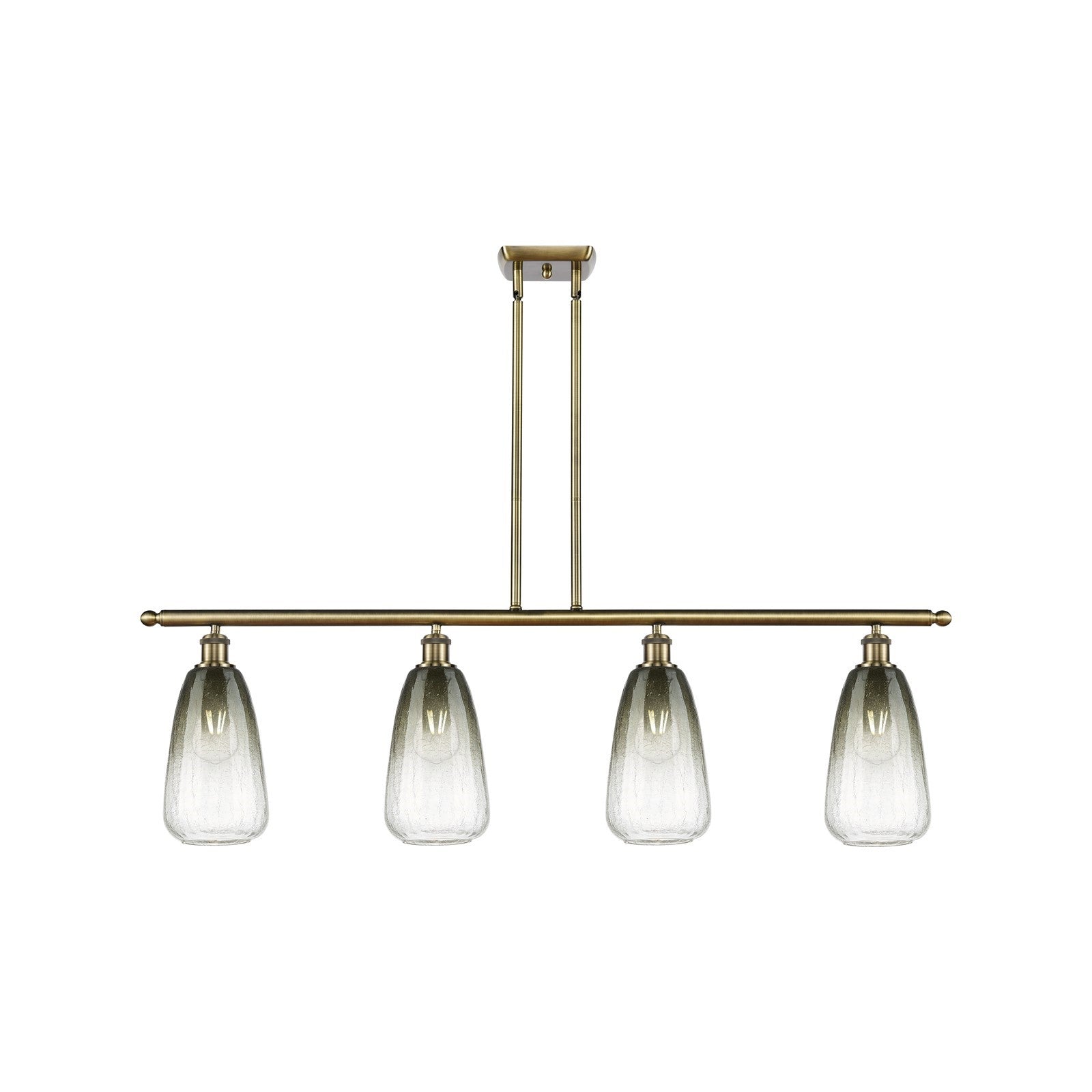 Innovations Brookhaven Almond 48in 4-Light Island Light | Industrial Antique Brass Steel and Slate Glass | Kitchen Island | 48 | Model 516-4I-AB-G480-6SL