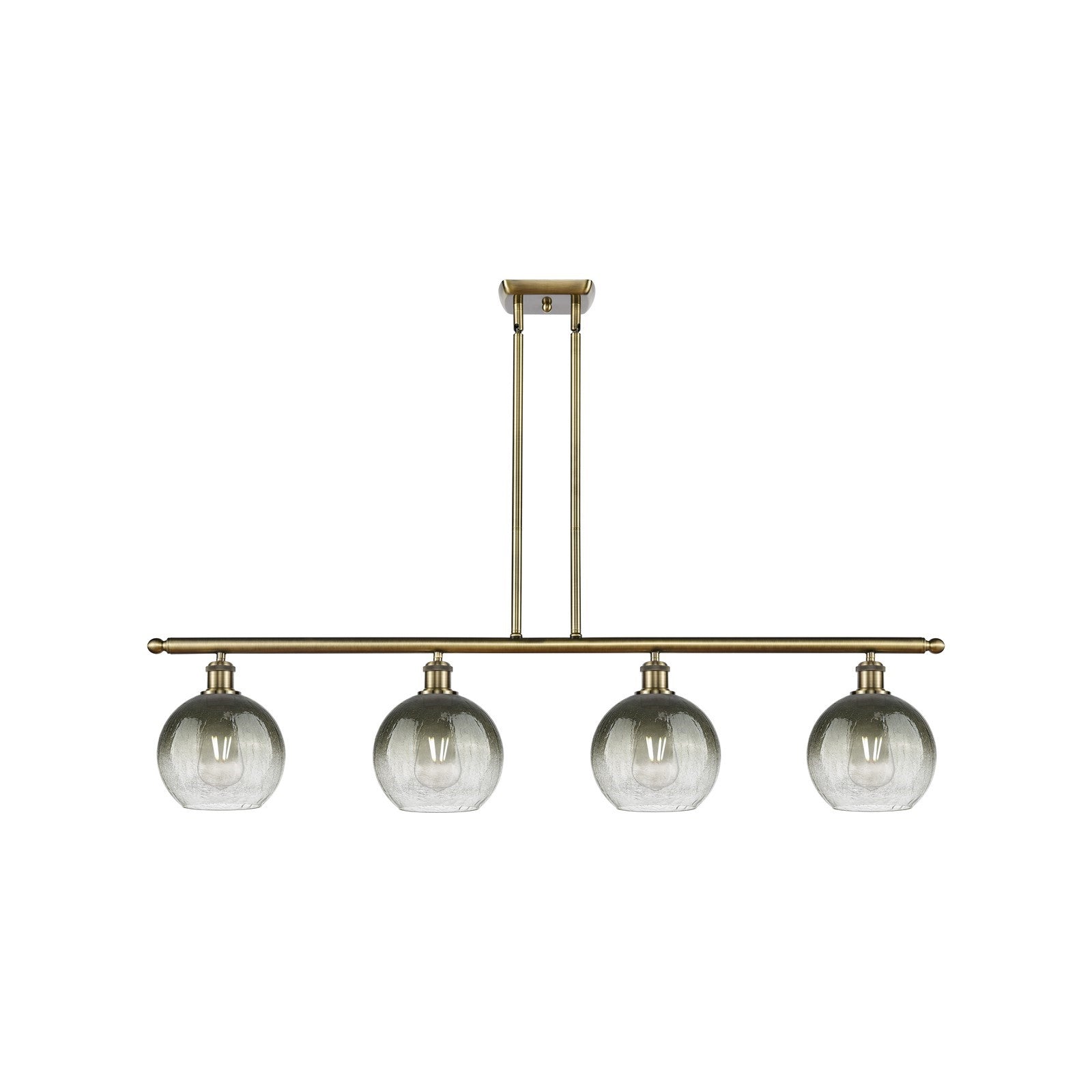 Innovations Brookhaven Globe 48in 4-Light Island Pendant | Industrial Antique Brass and Slate Glass | Kitchen Island & Dining | Model 516-4I-AB-G483-8SL