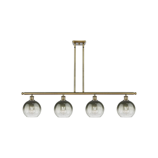 Innovations Brookhaven Globe 48in 4-Light Island Pendant | Industrial Antique Brass and Slate Glass | Kitchen Island & Dining | Model 516-4I-AB-G483-8SL