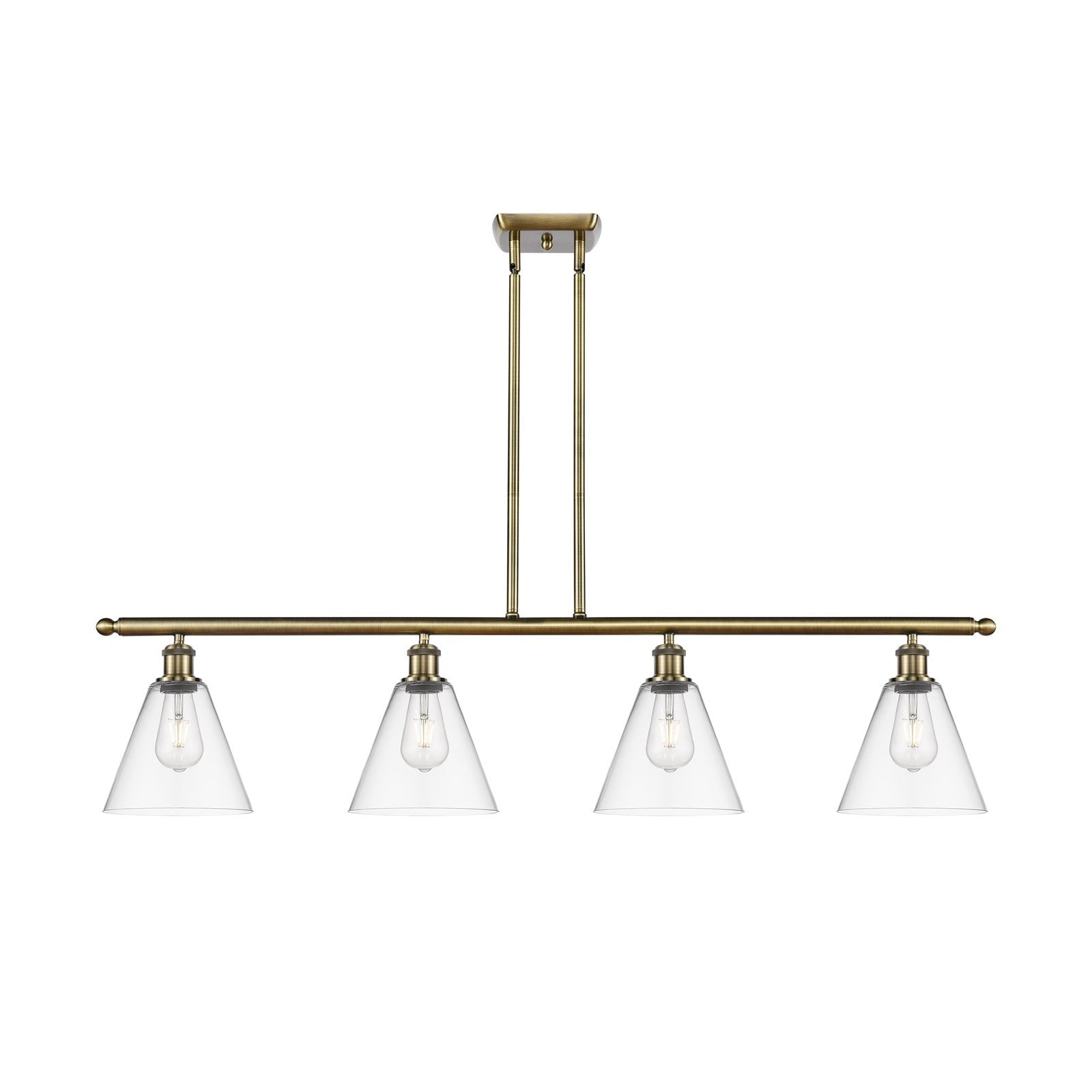 Innovations Berkshire Glass 4Lt 48" Island Lt, Antique Brass