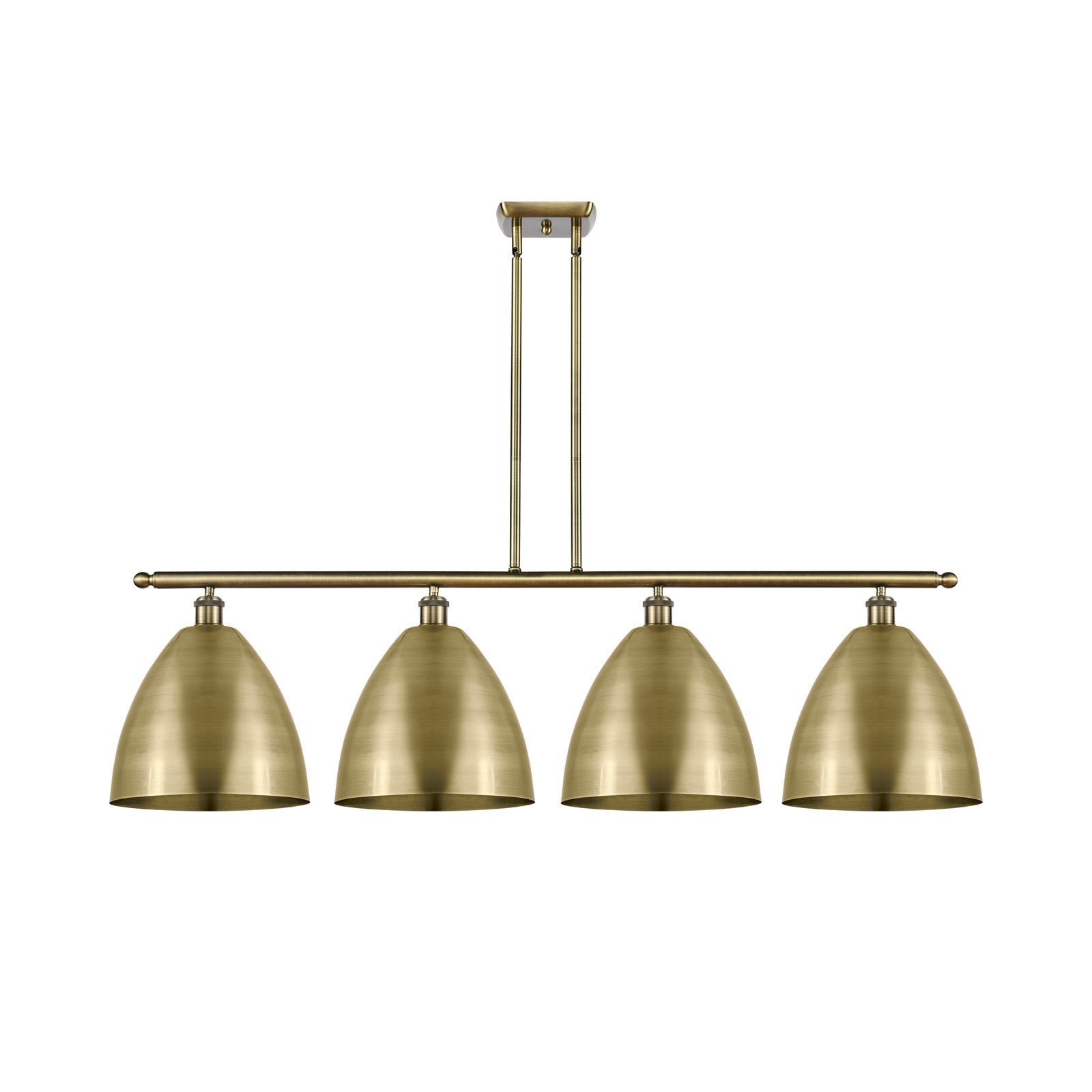 Innovations Bristol 50in 4-Light Island Light | Industrial Antique Brass Steel and Antique Brass Metal | Kitchen Island | Model 516-4I-AB-MBD-12-AB