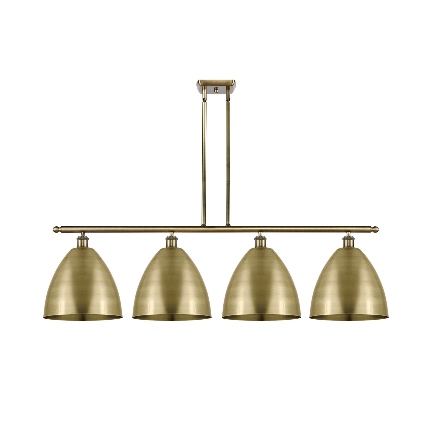 Innovations Bristol 50in 4-Light Island Light | Industrial Antique Brass Steel and Antique Brass Metal | Kitchen Island | Model 516-4I-AB-MBD-12-AB