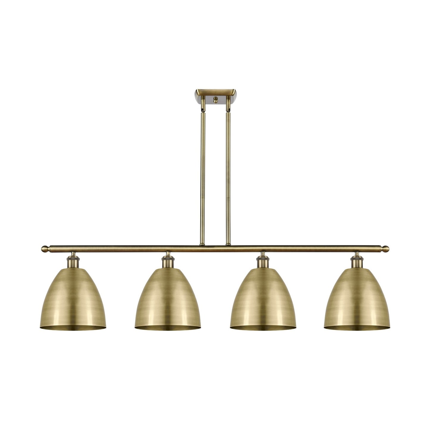 Innovations Bristol 48in 4-Light Island Light | Industrial Farmhouse Antique Brass Steel and Cast Brass with Antique Brass | Model 516-4I-AB-MBD-9-AB-LED