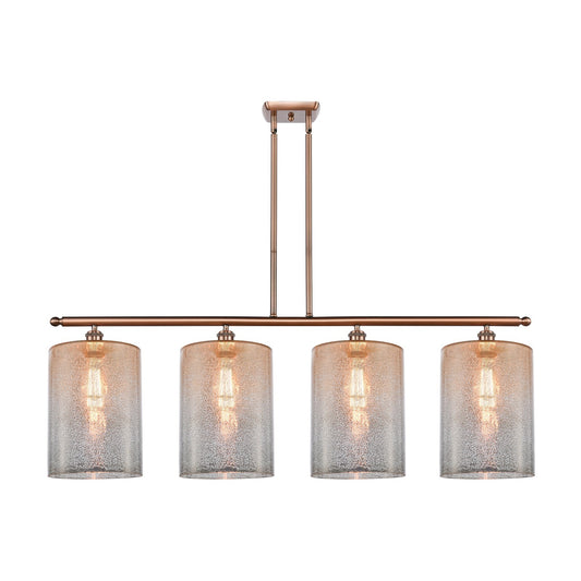 Innovations Cobbleskill 48in 4-Light Island Light | Art Nouveau Industrial Antique Copper Steel and Mercury Glass | Kitchen | Model 516-4I-AC-G116-L