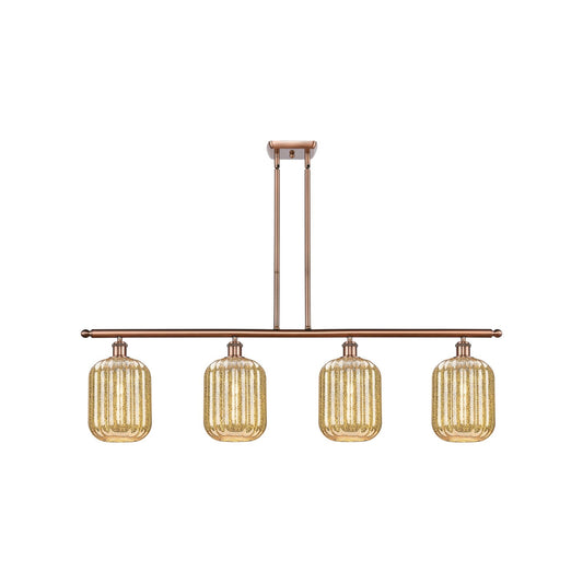 Innovations Preston Cylinder 48in 4-Light Island Light | Industrial Antique Copper Steel and Mercury Glass | Kitchen Island & | Model 516-4I-AC-G460-7ME