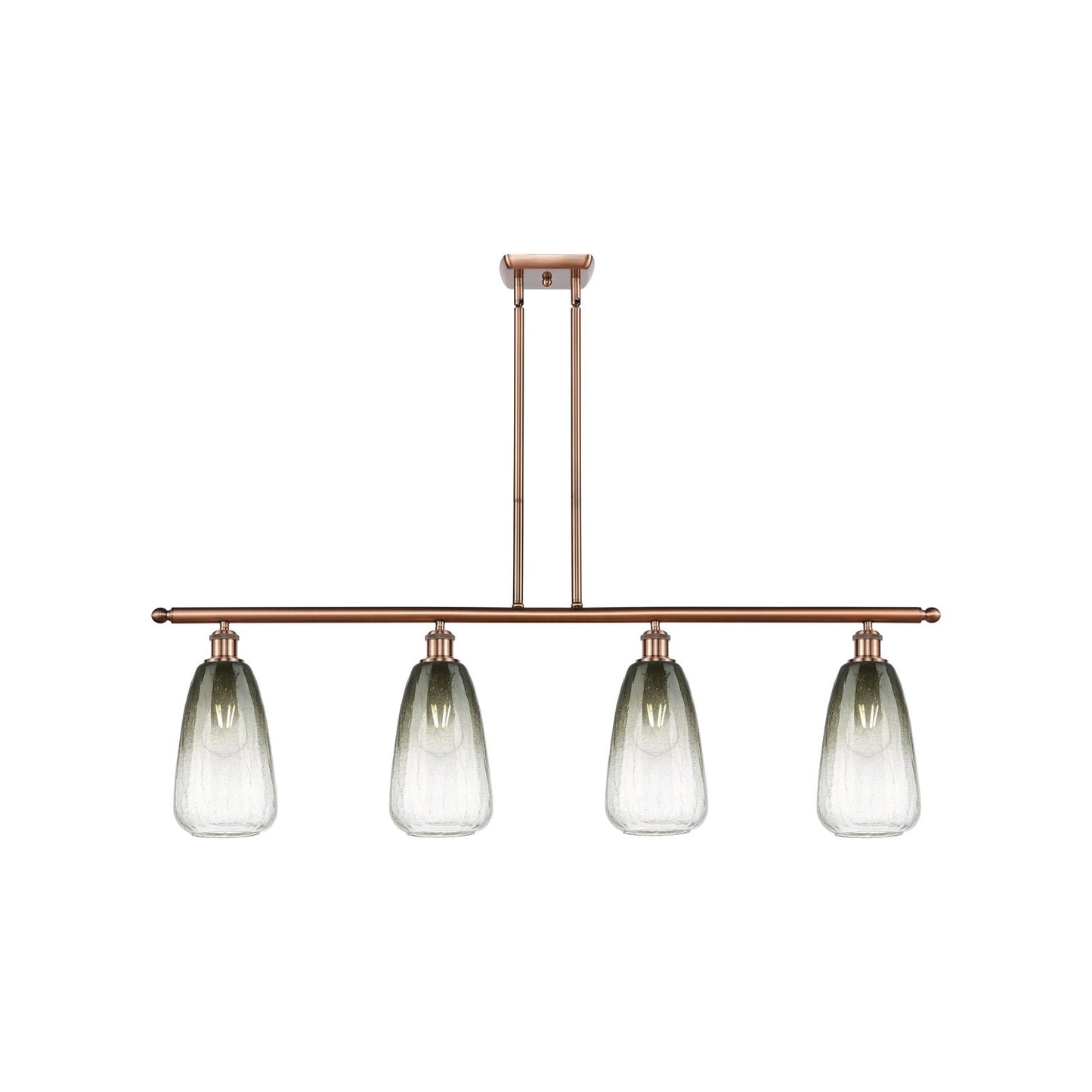 Innovations Brookhaven Almond 48in 4-Light Island Light | Industrial Antique Copper Steel and Slate Glass | Kitchen Island & | Model 516-4I-AC-G480-6SL