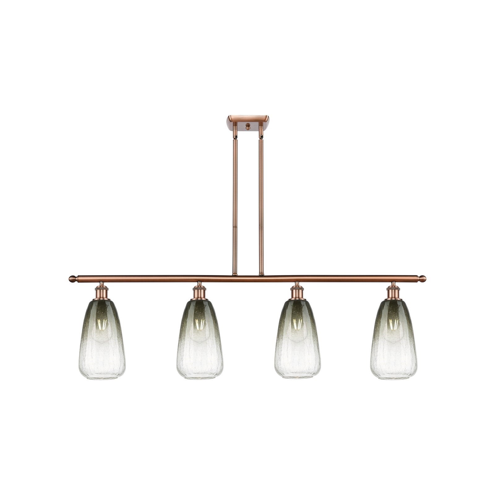Innovations Brookhaven Almond 48in 4-Light Island Light | Industrial Antique Copper Steel and Slate Glass | Kitchen Island & | Model 516-4I-AC-G480-6SL