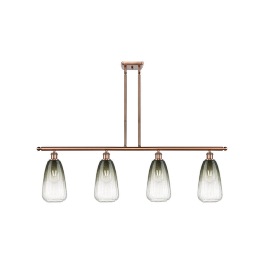 Innovations Brookhaven Almond 48in 4-Light Island Light | Industrial Antique Copper Steel and Slate Glass | Kitchen Island & | Model 516-4I-AC-G480-6SL