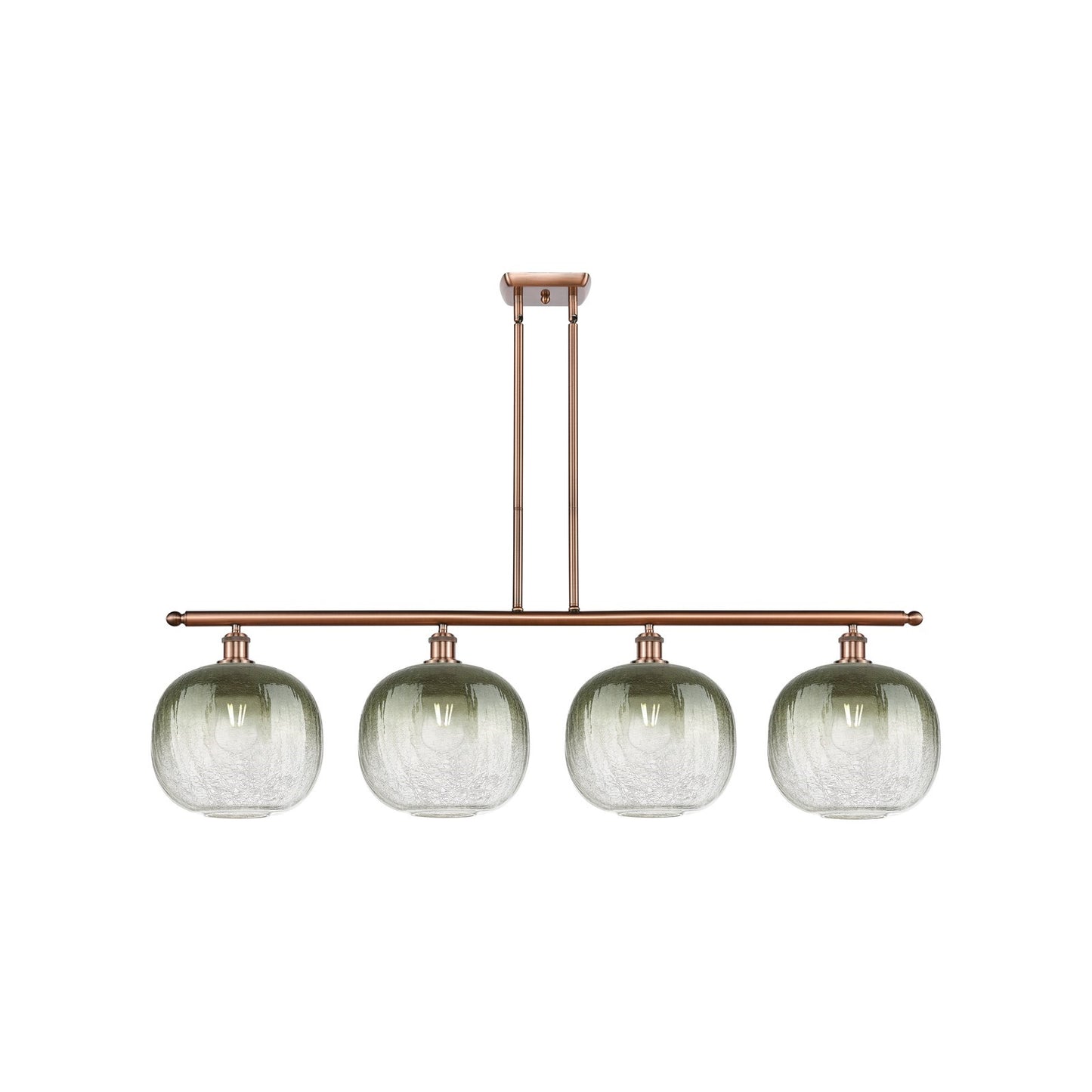 Innovations Brookhaven Sphere 49in 4-Light Island Light | Industrial Antique Copper Steel and Slate Glass | Kitchen Island | Model 516-4I-AC-G481-10SL