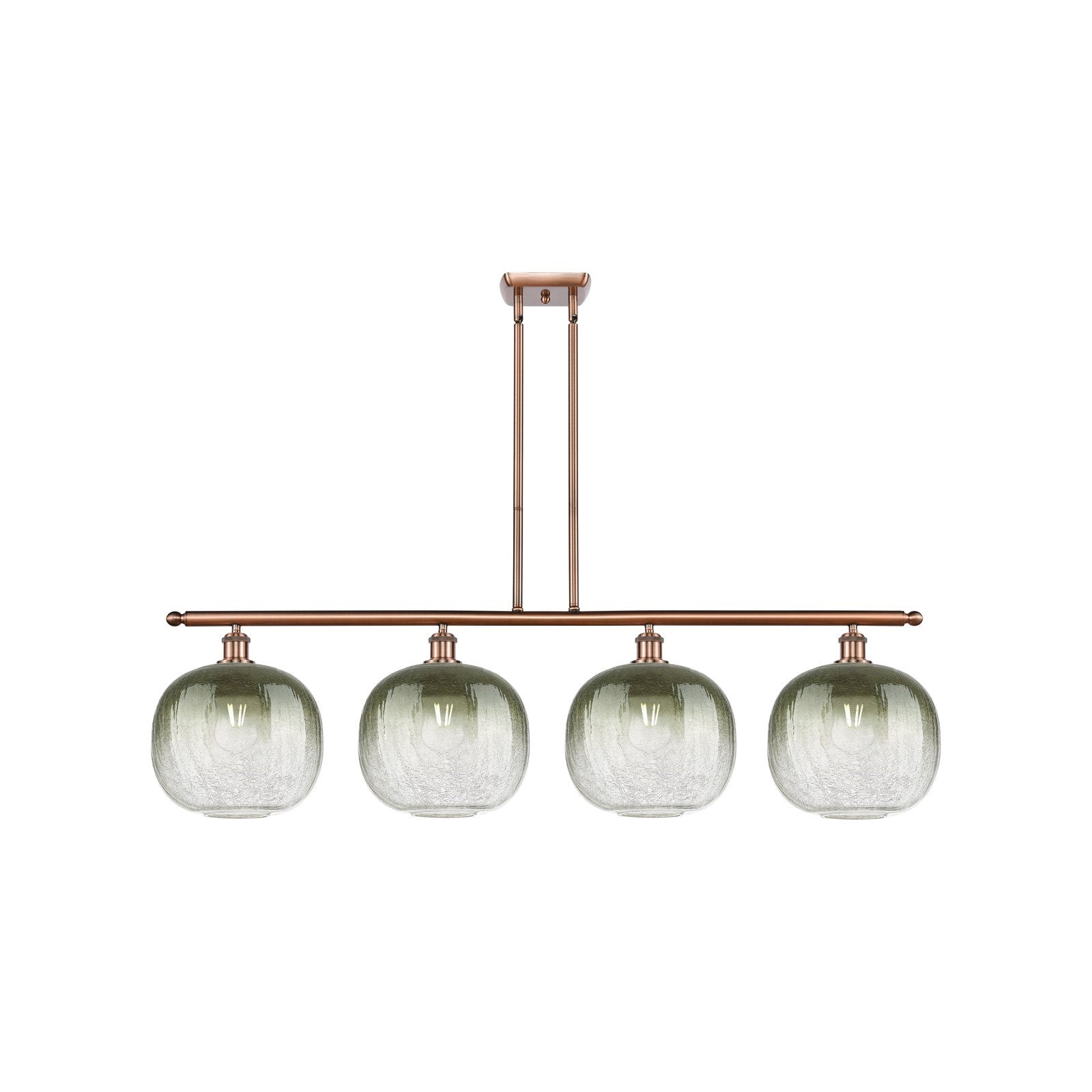Innovations Brookhaven Sphere 49in 4-Light Island Light | Industrial Antique Copper Steel and Slate Glass | Kitchen Island | Model 516-4I-AC-G481-10SL