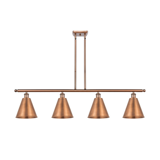 Innovations Berkshire 48in 4-Light Island Light | Industrial Antique Copper Steel and Metal Shade | Kitchen Island & Dining | Model 516-4I-AC-MBC-8-AC