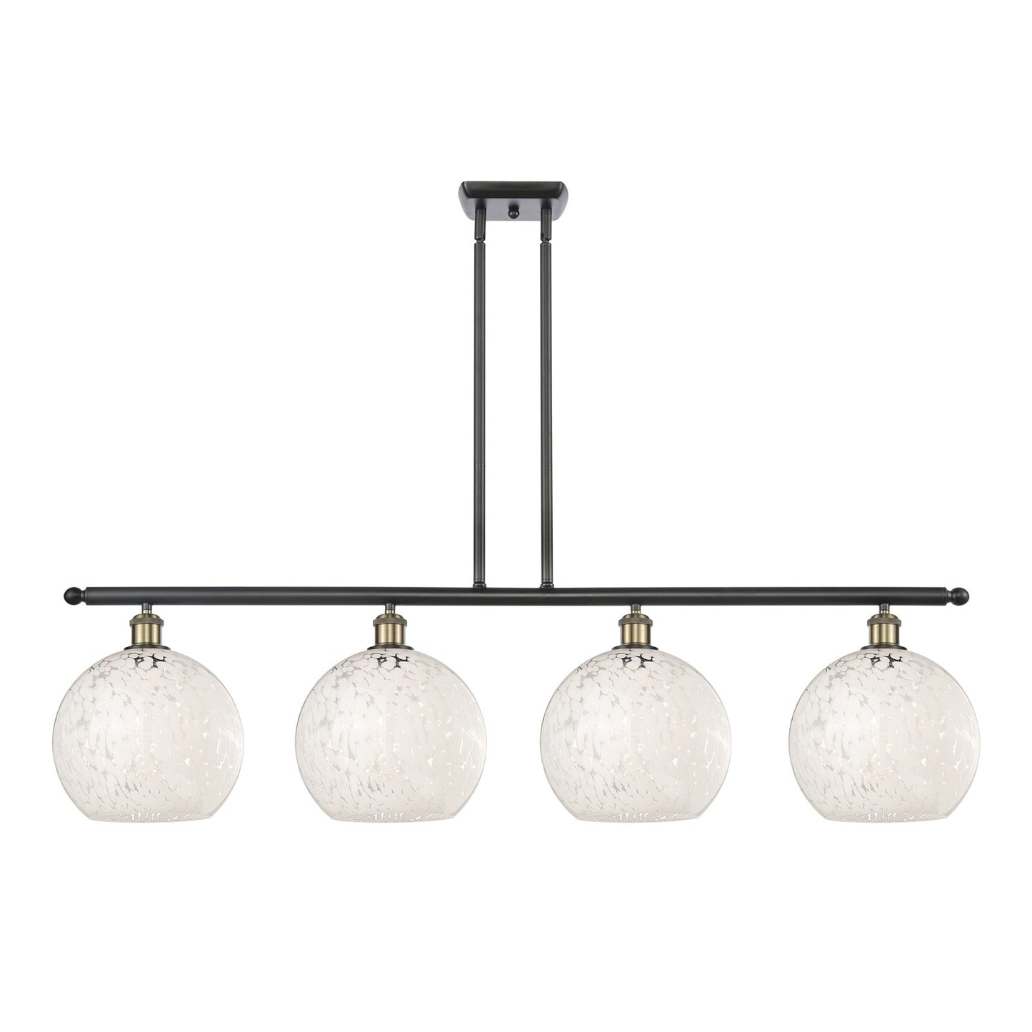 Innovations Wht Mouchette 4Lt 48.25", Blk Antique Brass