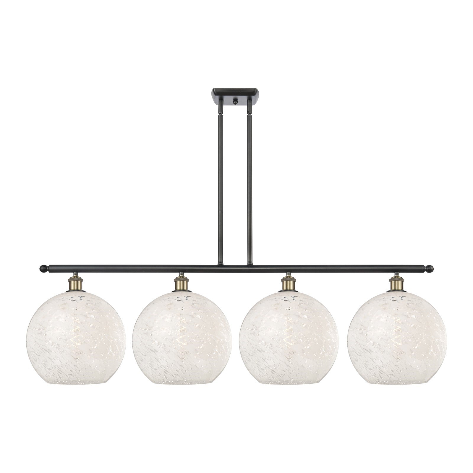 Innovations Wht Mouchette 4Lt 50.25", Blk Antique Brass
