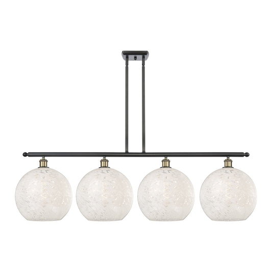Innovations Wht Mouchette 4Lt 50.25", Blk Antique Brass