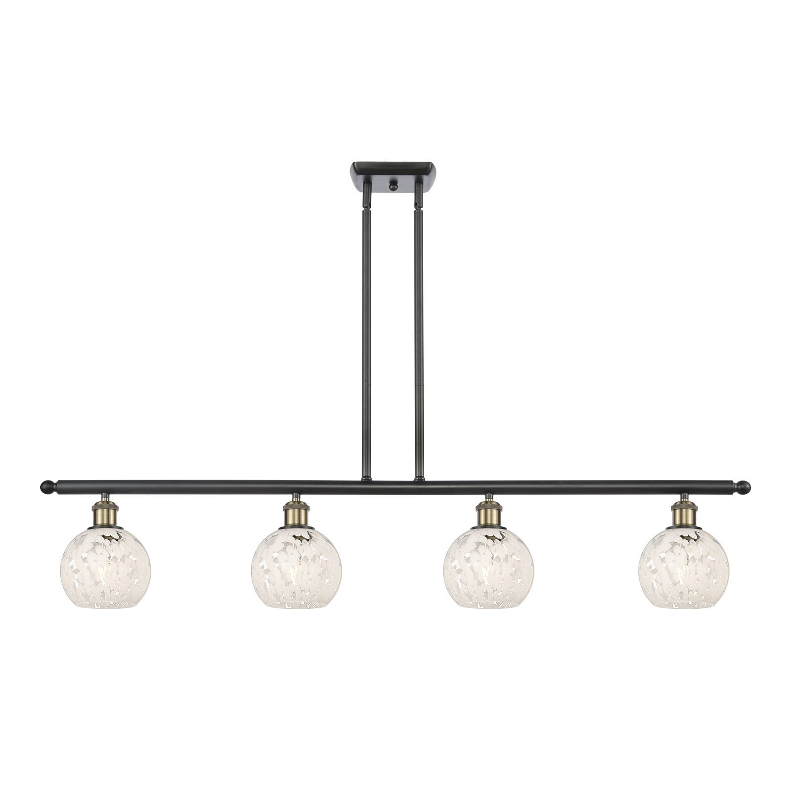 Innovations Wht Mouchette 4Lt 48", Blk Antique Brass