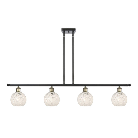 Innovations Wht Mouchette 4Lt 48", Blk Antique Brass