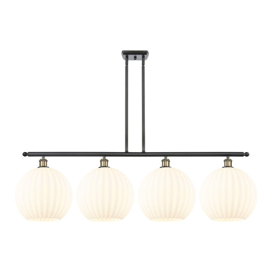 Innovations Wht Venetian 4Lt 50.25", Blk Antique Brass