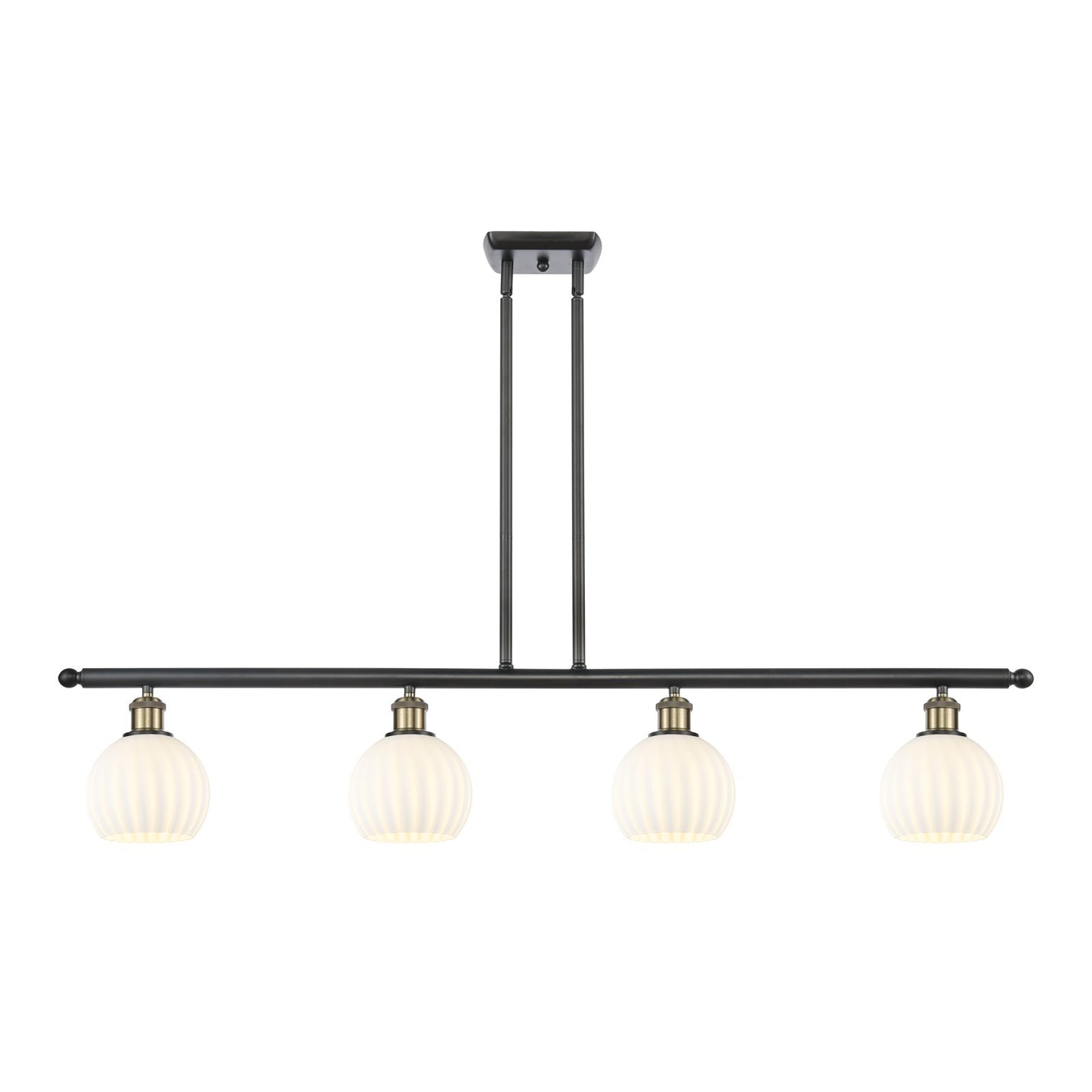 Innovations Wht Venetian 4Lt 48", Blk Antique Brass