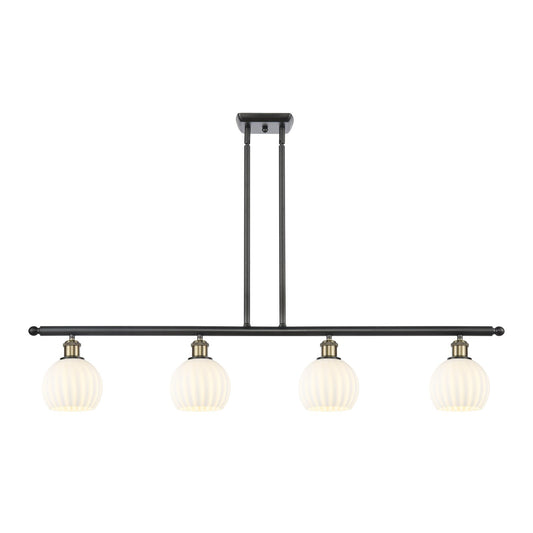 Innovations Wht Venetian 4Lt 48", Blk Antique Brass