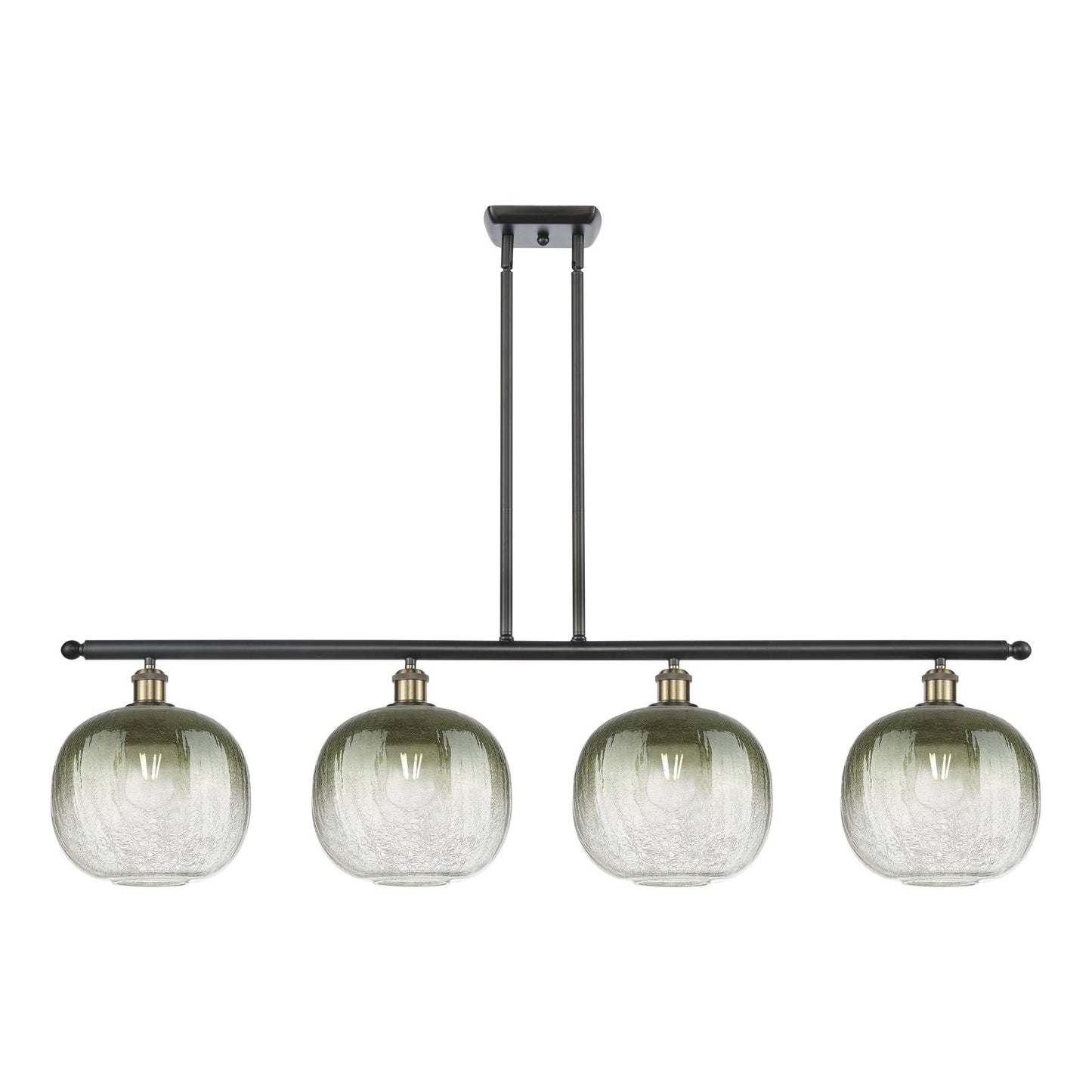 Innovations Brookhaven Sphere 49in 4-Light Island Light | Industrial Black Antique Brass and Slate Glass | Kitchen Island & | Model 516-4I-BAB-G481-10SL